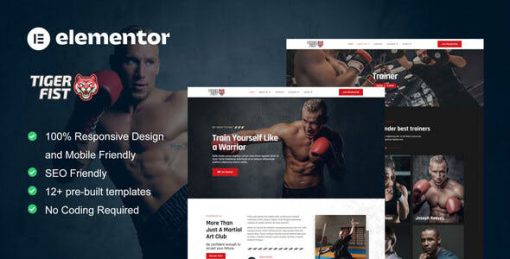TigerFist – Martial Arts Elementor Template Kit