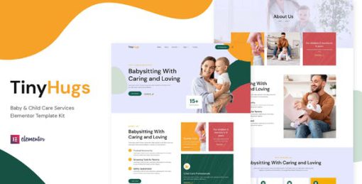 Tiny Hugs – Baby & Child Care Services Elementor Template Kit