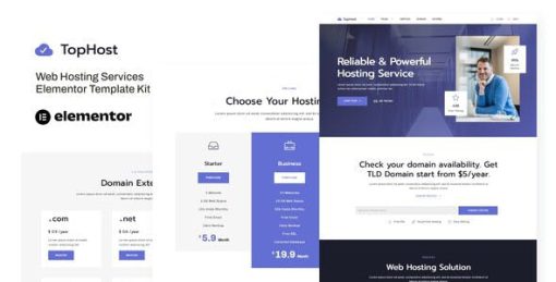 TopHost – Web Hosting Services Elementor Template Kit