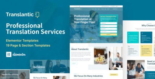 Translantic – Translation Service Agency Elementor Template Kit