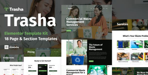Trasha – Waste Management & Recycling Service Elementor Template Kit Trasha – Waste Management & Recycling Service Elementor Template Kit