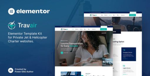 Travair – Private Jet & Helicopter Charter Elementor Template Kit