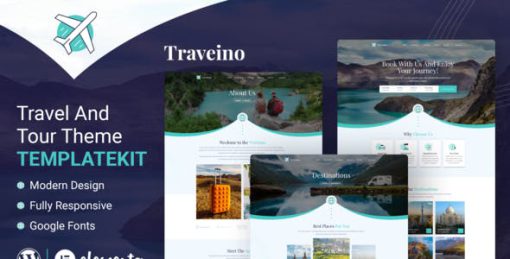 Traveino – Travel Agency Elementor Template Kit