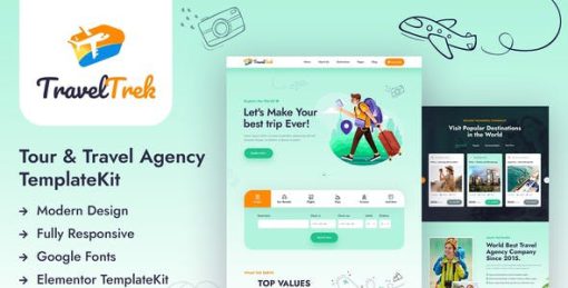 Travel Trek – Tour and Travel Agency Elementor Template Kit