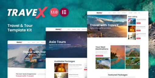TraveX – Travel & Tour Agency Elementor Template Kit