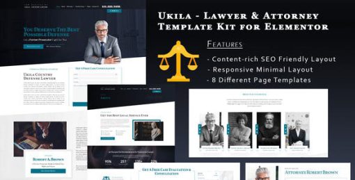 Ukila – Lawyer & Attorney Elementor Template Kit