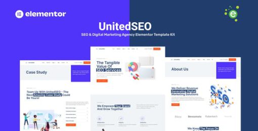 UnitedSEO – SEO and Digital Marketing Agency Elementor Template Kit