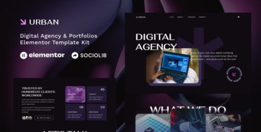 Urban – Dark Digital Agency & Portfolios Elementor Template Kit
