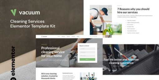 Vacuum – Cleaning Services Company Elementor Template Kit