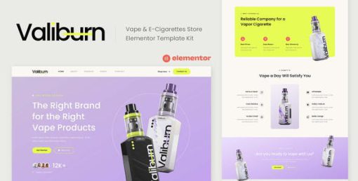 Valiburn – Vape & E-Cigarettes Store Elementor Template Kit