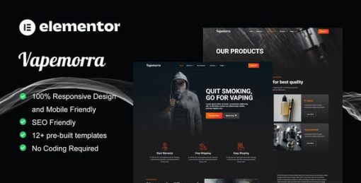 Vapemorra – Vape Store Elementor Template Kit