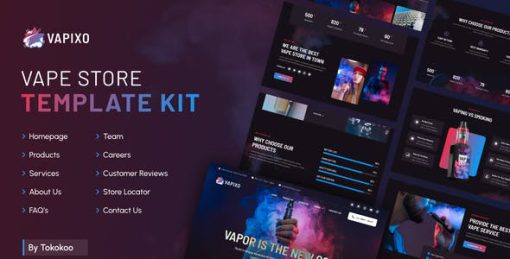 Vapixo | Vape Store Elementor Pro Template Kit