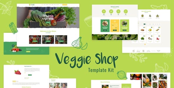 Veggie | Organic Food & Eco Online Store Products Template Kit Veggie | Organic Food & Eco Online Store Products Template Kit