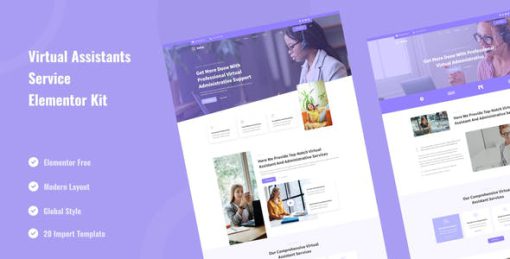 Veha – Virtual Assistant & Administrative Elementor Template Kit