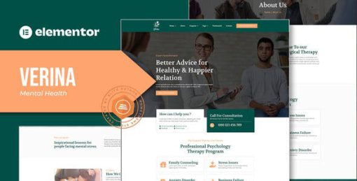 Verina – Mental Health Elementor Template Kit