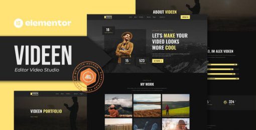 Videen – Video Editor Studio Elementor Template Kit