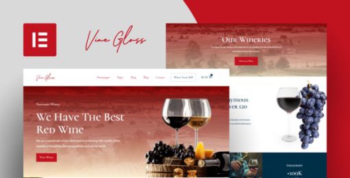 Vine Gloss – Wine Shop & Vineyard Elementor Template Kit