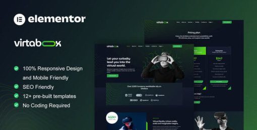 VirtaBox – Virtual Reality Services Elementor Template Kit