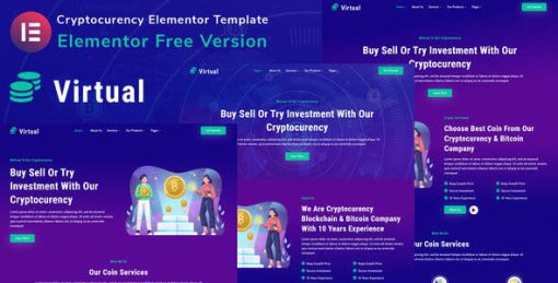 Virtual – Cryptocurency Blockchain & Bitcoin Elementor Template Kit
