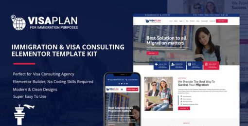VisaPlan – Immigration & Visa Consulting Elementor Template Kit