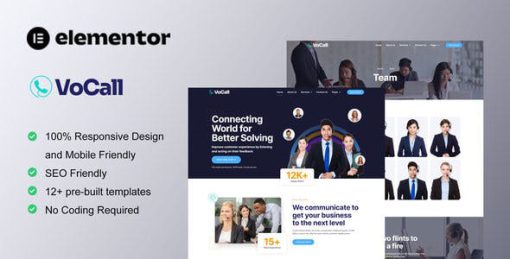 VoCall – Call Center & Telemarketing Elementor Template Kit