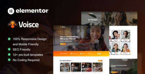 Voisce – Podcaster & Music Streaming Elementor Pro Template Kit