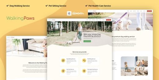 Walking Paws – Dog Walking and Pet Services Elementor Template Kit