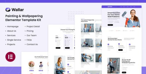 Wallar | Painting & Wallpapering Service Elementor Template Kit