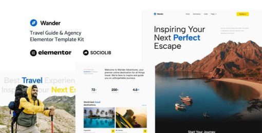 Wander – Travel Guide & Agency Elementor Template Kit