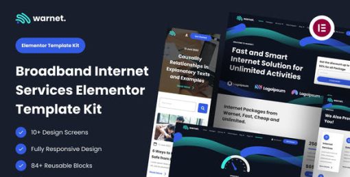 Warnet – Broadband Internet Services Elementor Template Kit