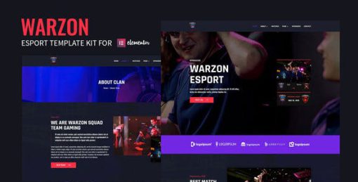 Warzon – Esports Gaming Elementor Template Kit