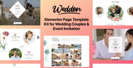 Weddon – Wedding Event Invitation Elementor Template Kit