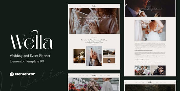 Wella – Wedding & Event Planner Elementor Template Kit Wella – Wedding & Event Planner Elementor Template Kit