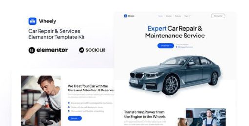 Wheely – Car Repair & Auto Services Elementor Template Kit