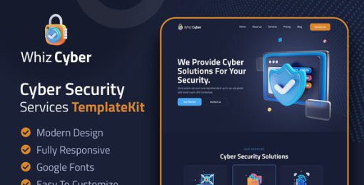 WhizCyber – Cyber Security Elementor Template Kit