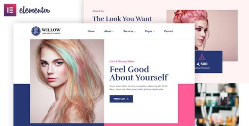 Willow – Hair & Beauty Salon Elementor Template Kit