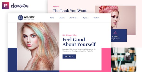 Willow – Hair & Beauty Salon Elementor Template Kit Willow – Hair & Beauty Salon Elementor Template Kit
