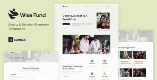 Wise Fund – Charity & Donation Elementor Template Kit