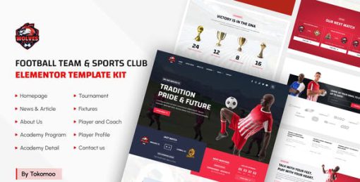 Wolves – Football Team & Sports Club Elementor Template Kit