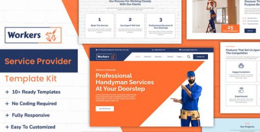 WorkersJet – Handyman & Repair Service Elementor Template Kit