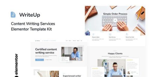 WriteUp – Content Writing Services Elementor Template Kit