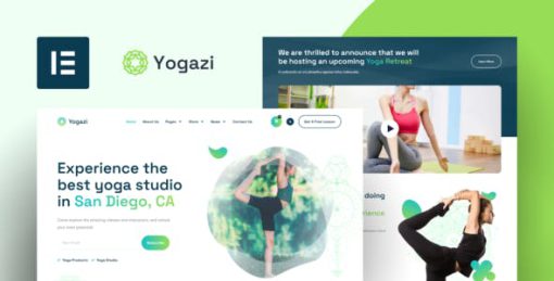 Yogazi – Yoga Studio Elementor Pro Template Kit