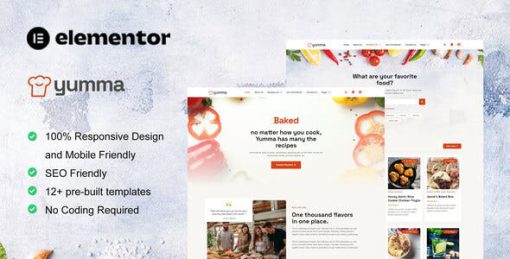 Yumma – Food Recipe Elementor Template Kit