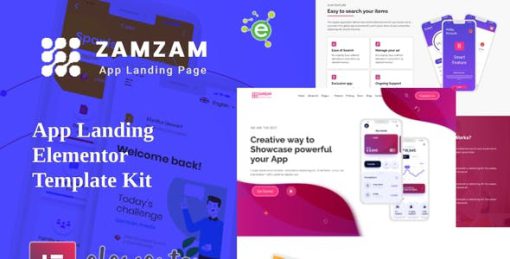 Zamzam – App Landing Elementor Template Kit