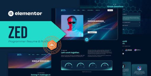Zed – Programmer Resume & Portfolio Elementor Template Kit