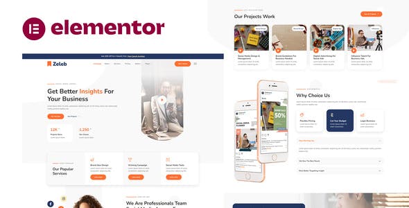 Zeleb – Social Media Marketing & Digital Advertising Elementor Template Kit Zeleb – Social Media Marketing & Digital Advertising Elementor Template Kit