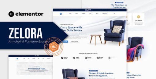 Zelora – Armchair & Furniture Brand Elementor Template Kit