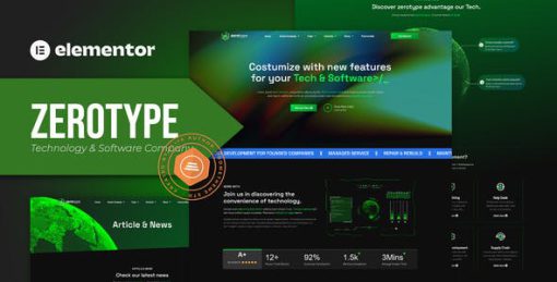 Zerotype – Technology & Software Company Elementor Template Kit