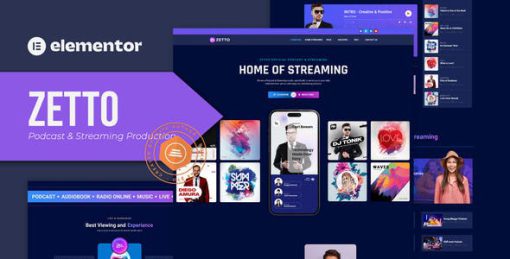 Zetto – Podcast & Streaming Production Elementor Template Kit