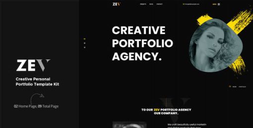 Zev – Creative Personal Portfolio Template Kit